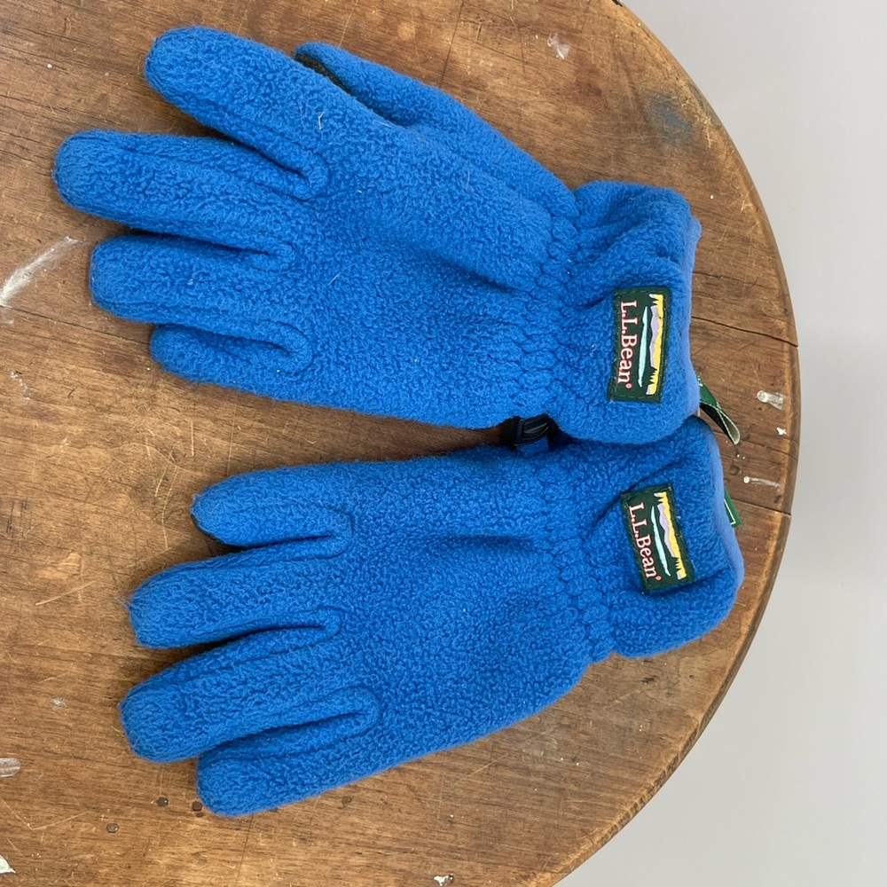 ⭐️L.L. Bean Blue and Gray Kids' Fleece Gloves